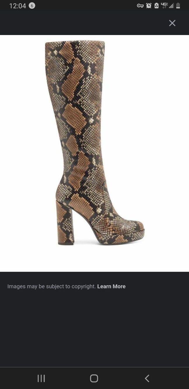 NIB Vince Camuto Jestinal python print Leather Platform Boot 6.5M New - Picture 5 of 8